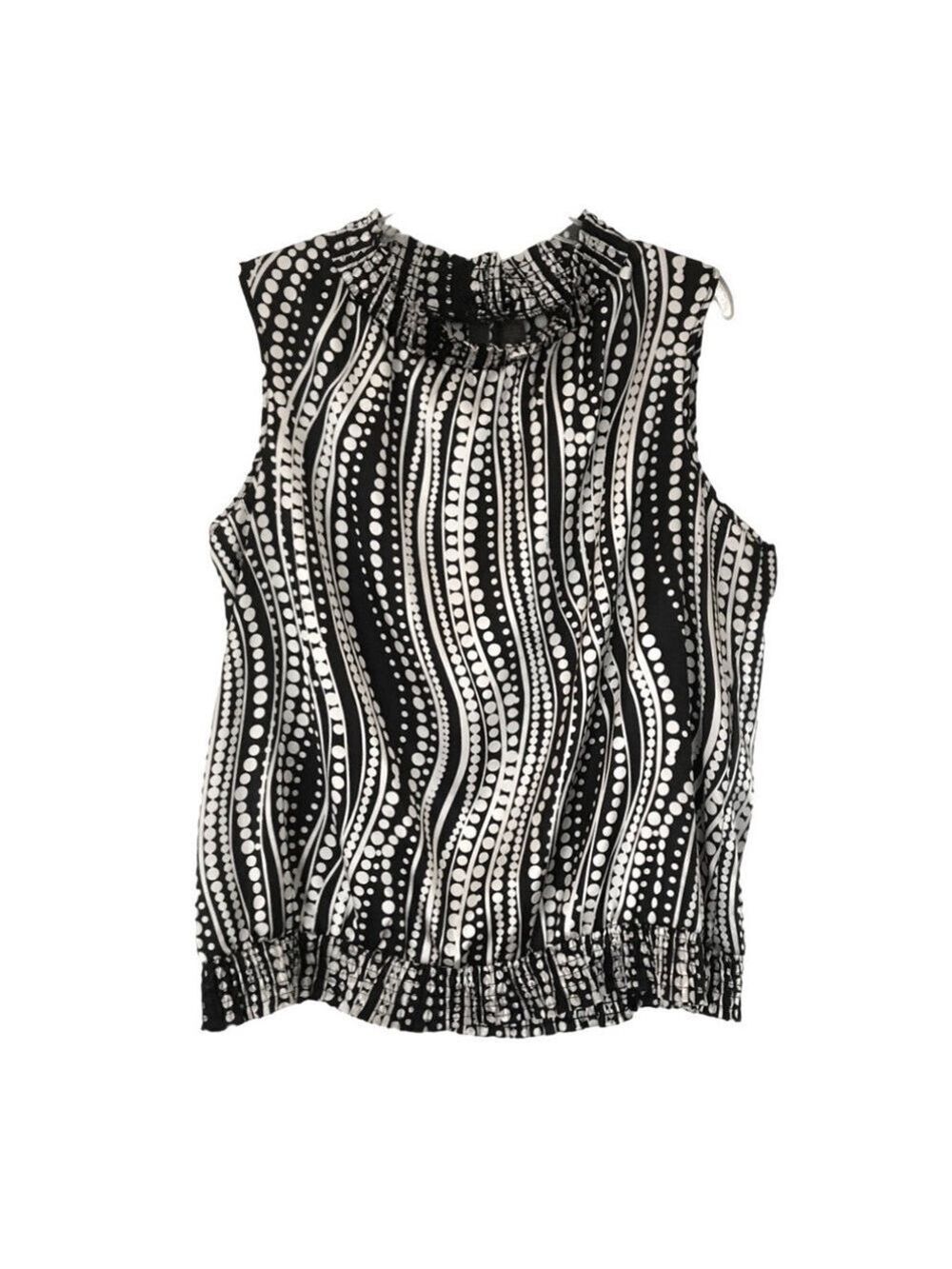 Serenade / SERA NADE Sleeveless Blouse with Smocked Neck and Waist.